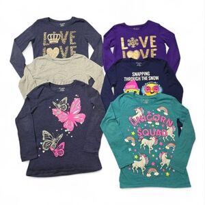 Bundle Lot Girls Long Sleeve Shirts Size 7/8 Medium